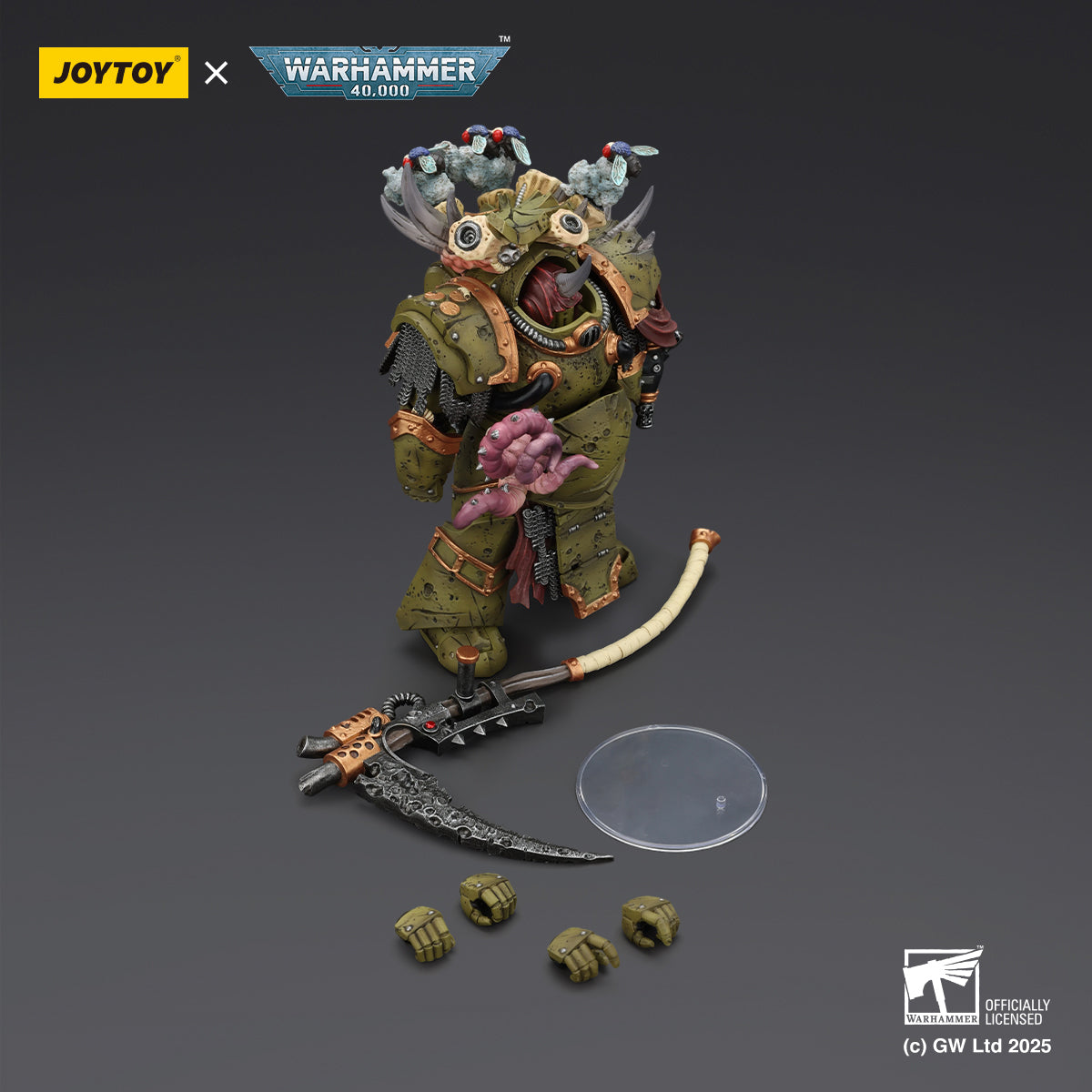 (Only Shipped to the US) JOYTOY Death Guard Deathshroud Terminator 2 with Manreaper and Plaguespurter Gauntlet JT02595 1/18 Scale Warhammer Action Figure