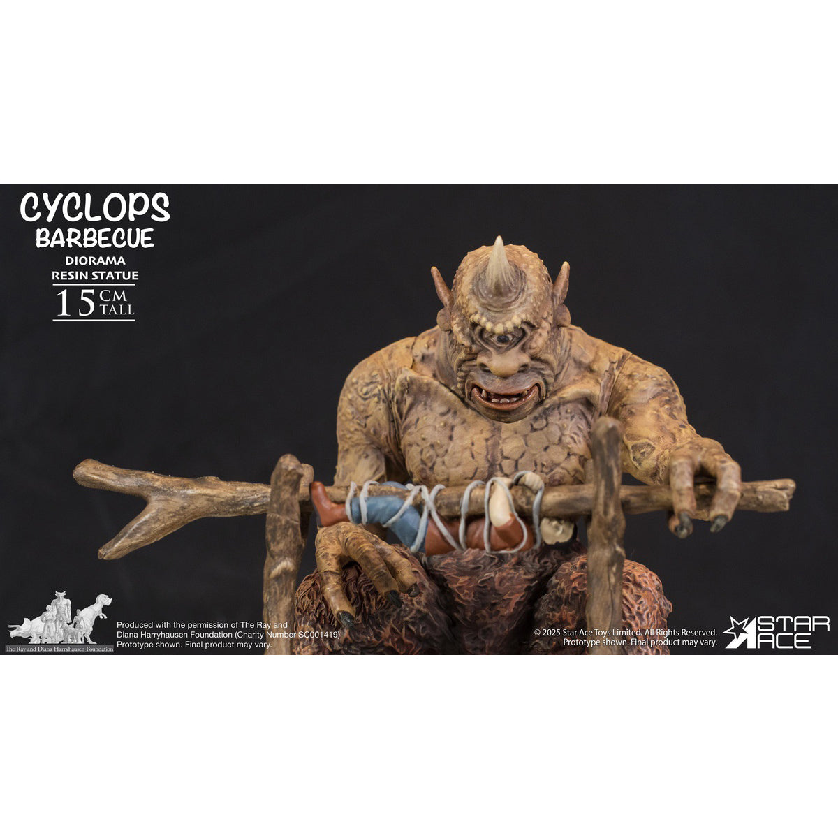 STAR ACE Toys, Ray Harryhausen: The Seventh Voyage of Sinbad - Cyclops Barbeque, Diorama Scene Base for Action Figurine