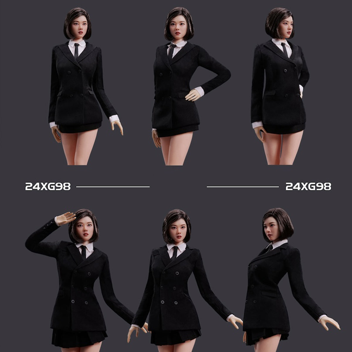 VSTOYS 1/6 Scale Figure Doll Clothes: Girl Group Outfit: Pleated Short Skirt Suit For 12-inch Miniature Collectible 24XG98B
