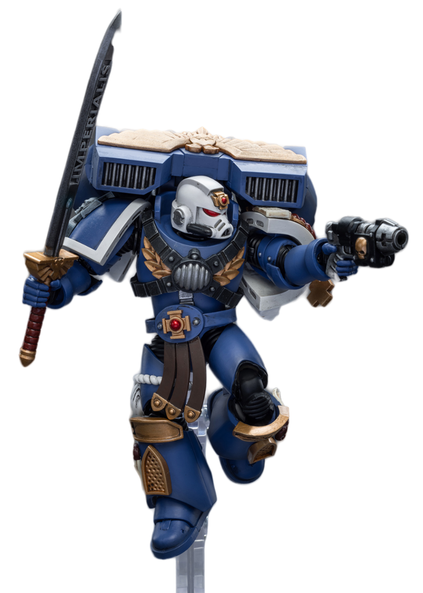 HiPlay JoyToy 40K Collectible Figure: Ultramarines Vanguard Veteran Sergeant 1:18 Scale Action Figures (Sergeant JT8018)