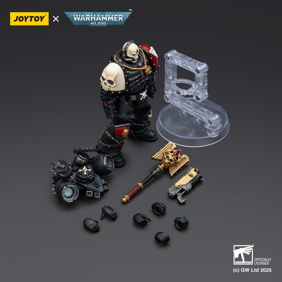 (Only Shipped to the US) JOYTOY Blood Angels Lemartes With Jump Pack Blood Crozius and Absolver Bolt Pistol JT02311 1/18 Scale Action Figure