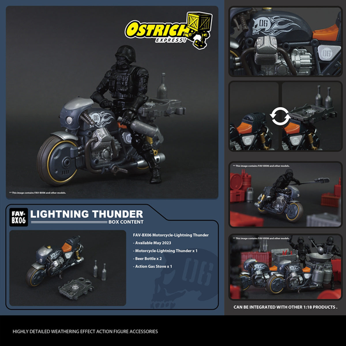 Figurine TOY ALLIANCE Acid Rain World Lightning Thunder, boîte de présentation au sol