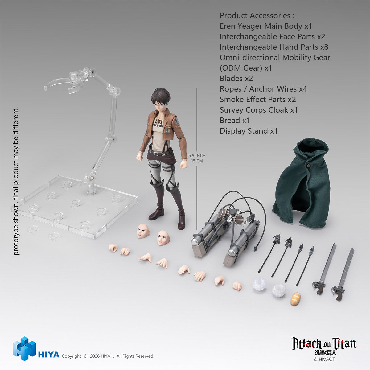 HIYA Levi Ackerman & Eren Yeager, Attack on Titan 1-3, 1/12 Scale Exquisite Basic Collectible Figure