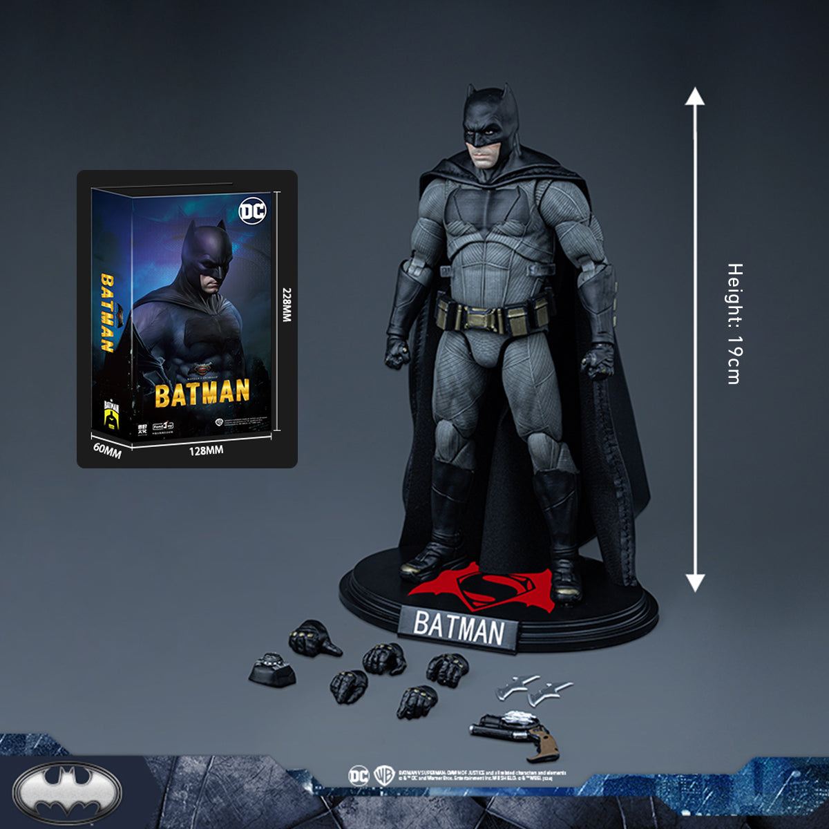 HiPlay Fondjoy Full Set: Bat Superhero The Dark Knight, 1:9 Scale Miniature Male Action Figure