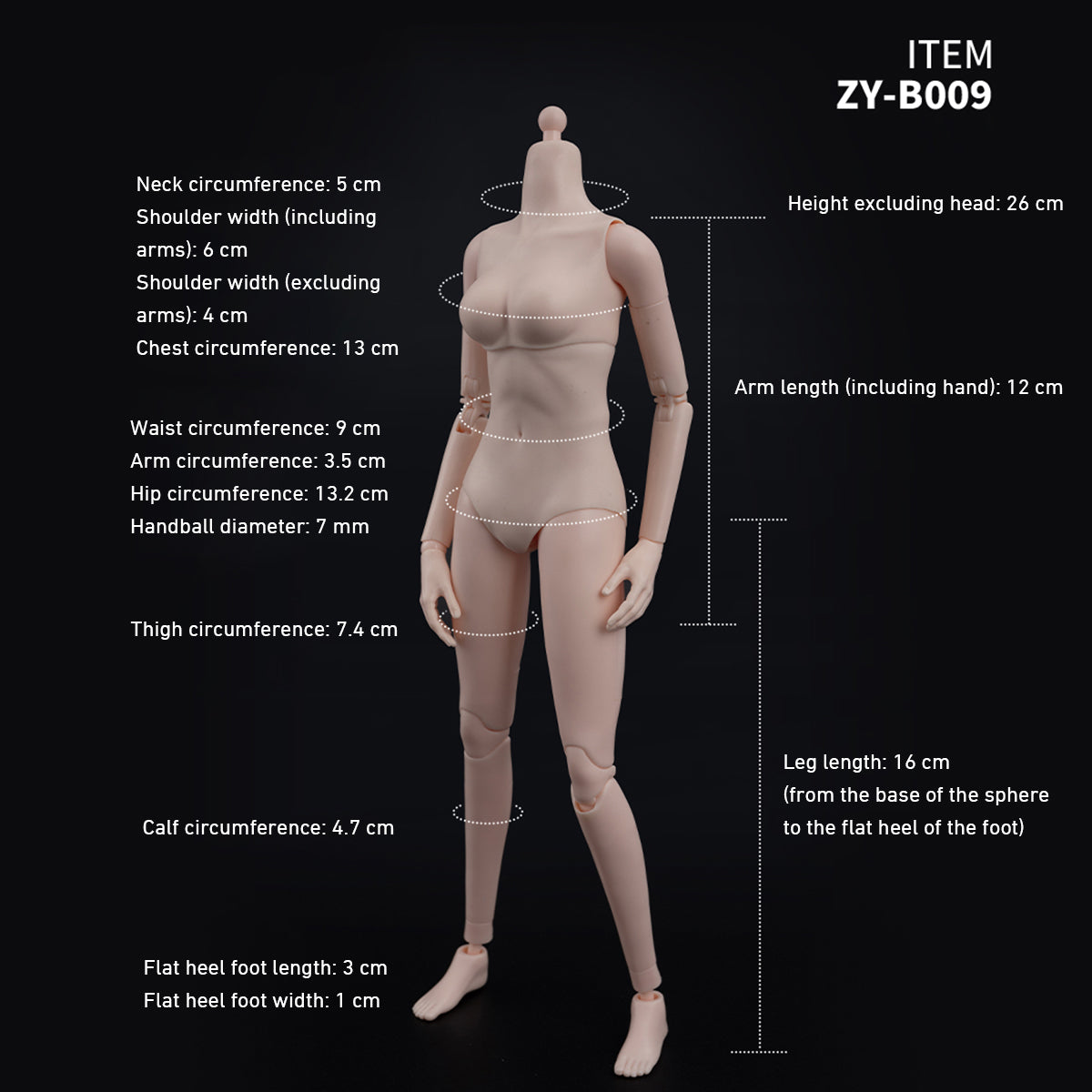 ZYTOYS 1/6 Half-Seamless Slim Long-legged Female Body Action Figures Body