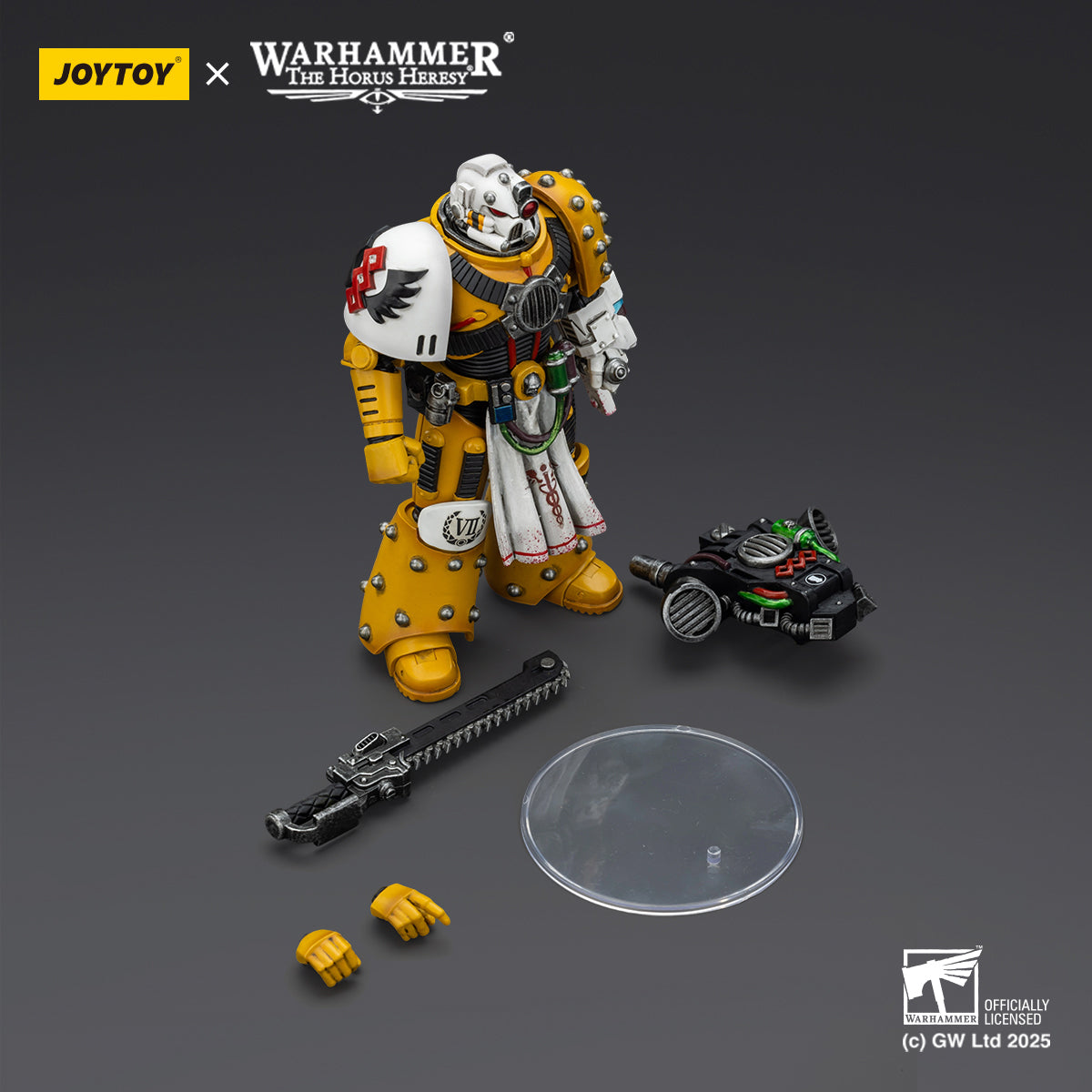 JOYTOY Imperial Fists Legion Apothecary/Sons of Horus Legion Apothecary & Legion Champion & Cataphractii Praetor with Combi-Melta and Power Maul 1/18 Scale Action Figure