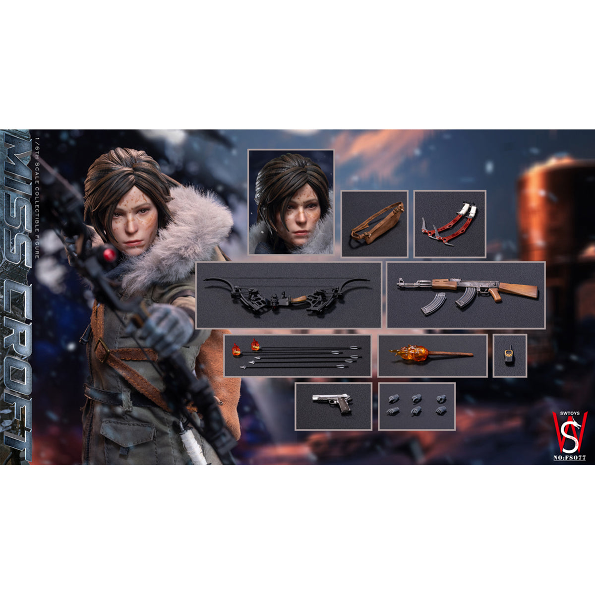 SWtoys MISS CROFT NO:FS077 1/6 Scale Action Figure