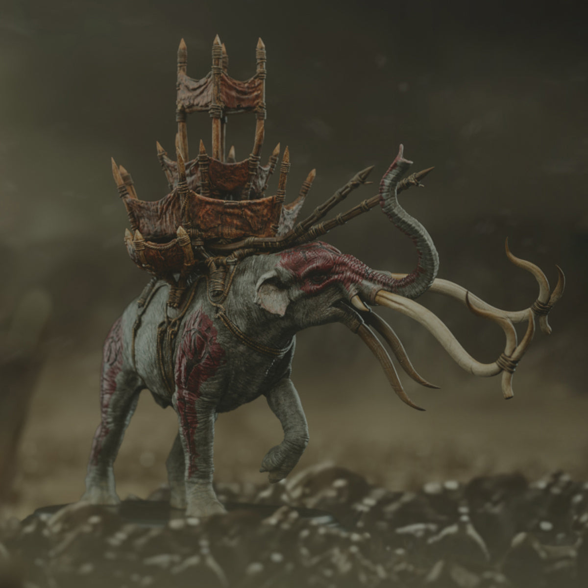 Estatua de arte Mumak de la trilogía de El Señor de los Anillos del Taller WETA