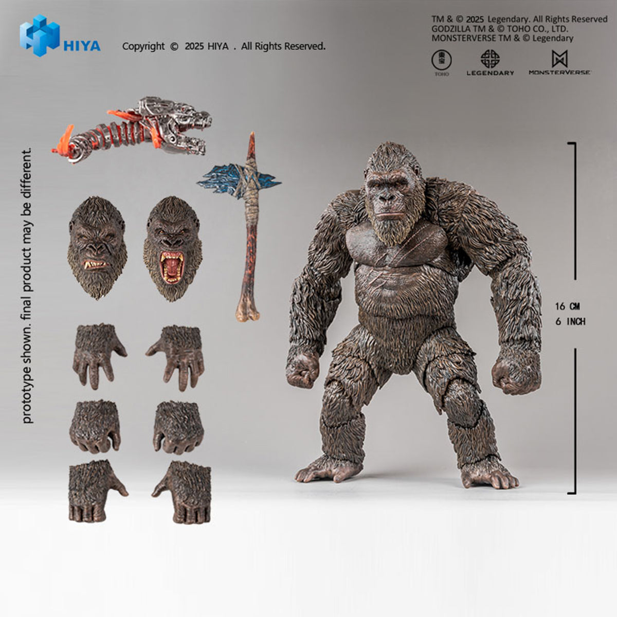 HIYA EBG0241 Godzilla vs. Kong: Kong 2.0 1/12 Scale Articulated Action Figure