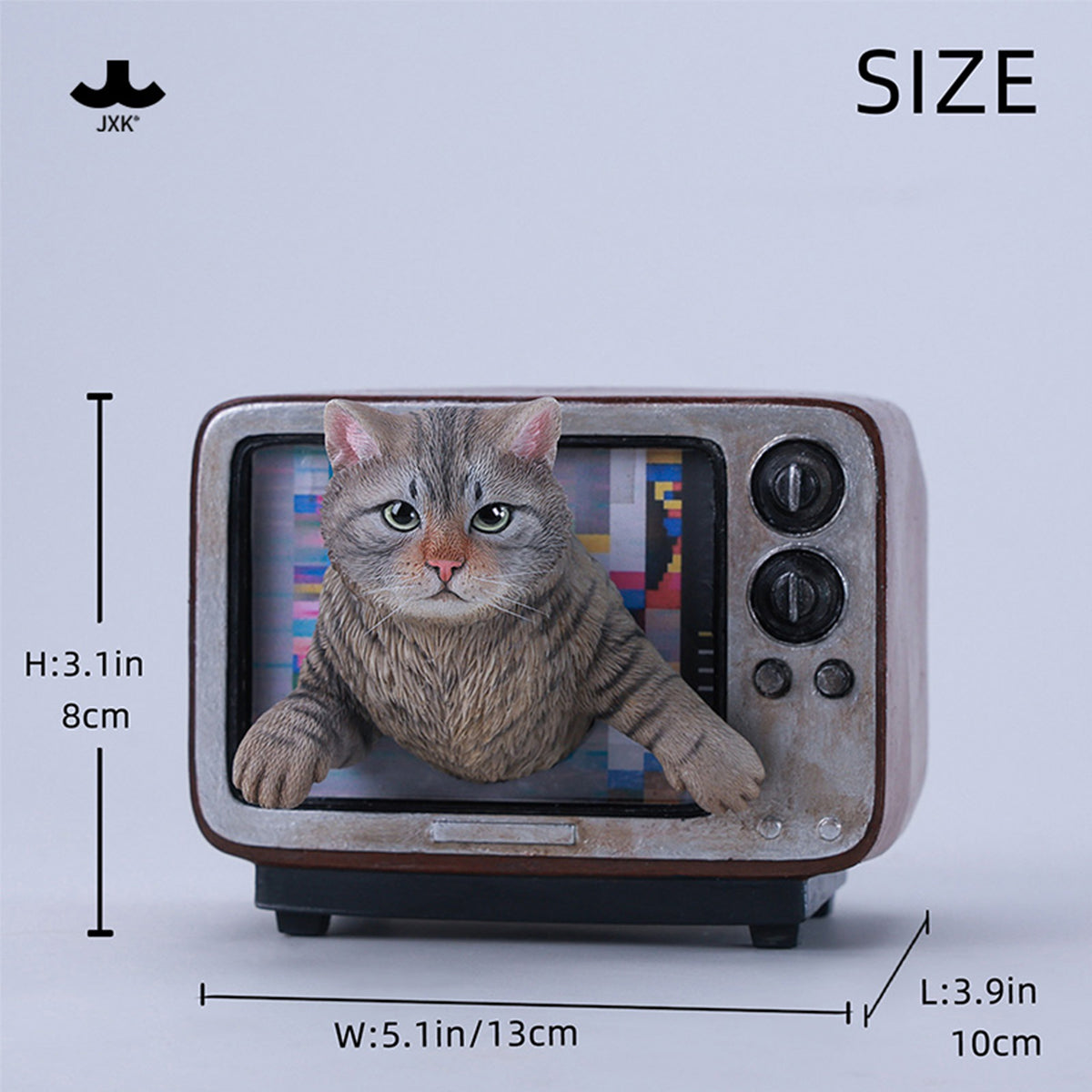 JXK Channel Cat Static Expertly Hand-Painted Lifelike Animal Figurine