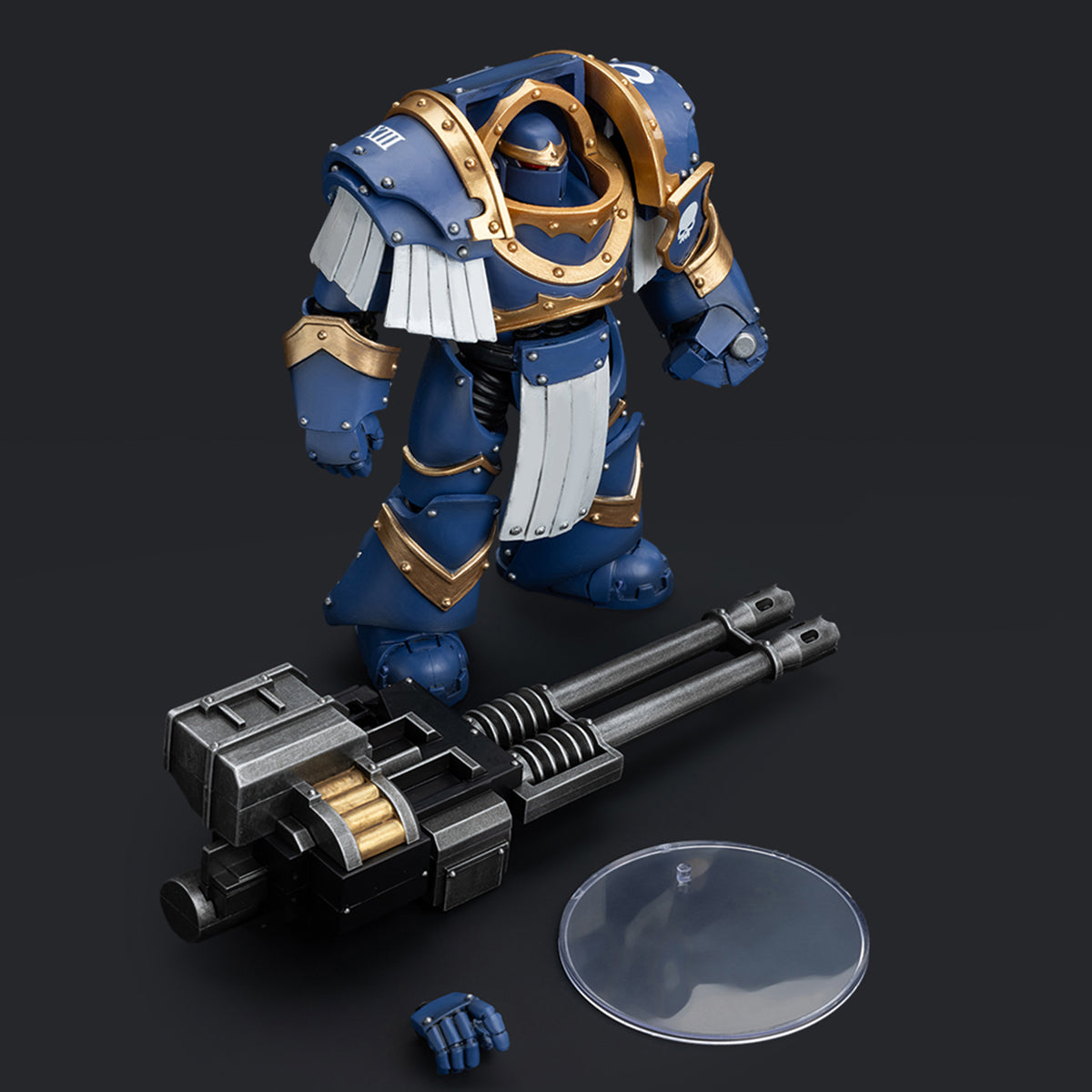 (Only Shipped to the US) JOYTOY Warhammer The Horus Heresy Series, Ultramarines Cataphractii Terminator Squad: Terminator with Reaper Autocannon, 1/18 Scale Collectible Action Figure JT7486