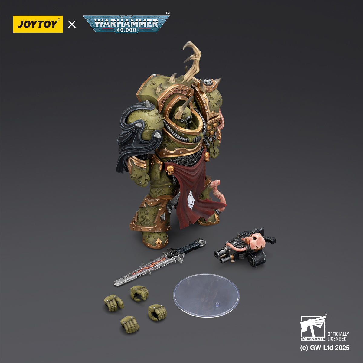 JOYTOY Warhammer Death Guard Blightlord Terminator & Plague Marine Icon bearer with Boltgun and Plague knife 1/18 Scale Action Figure