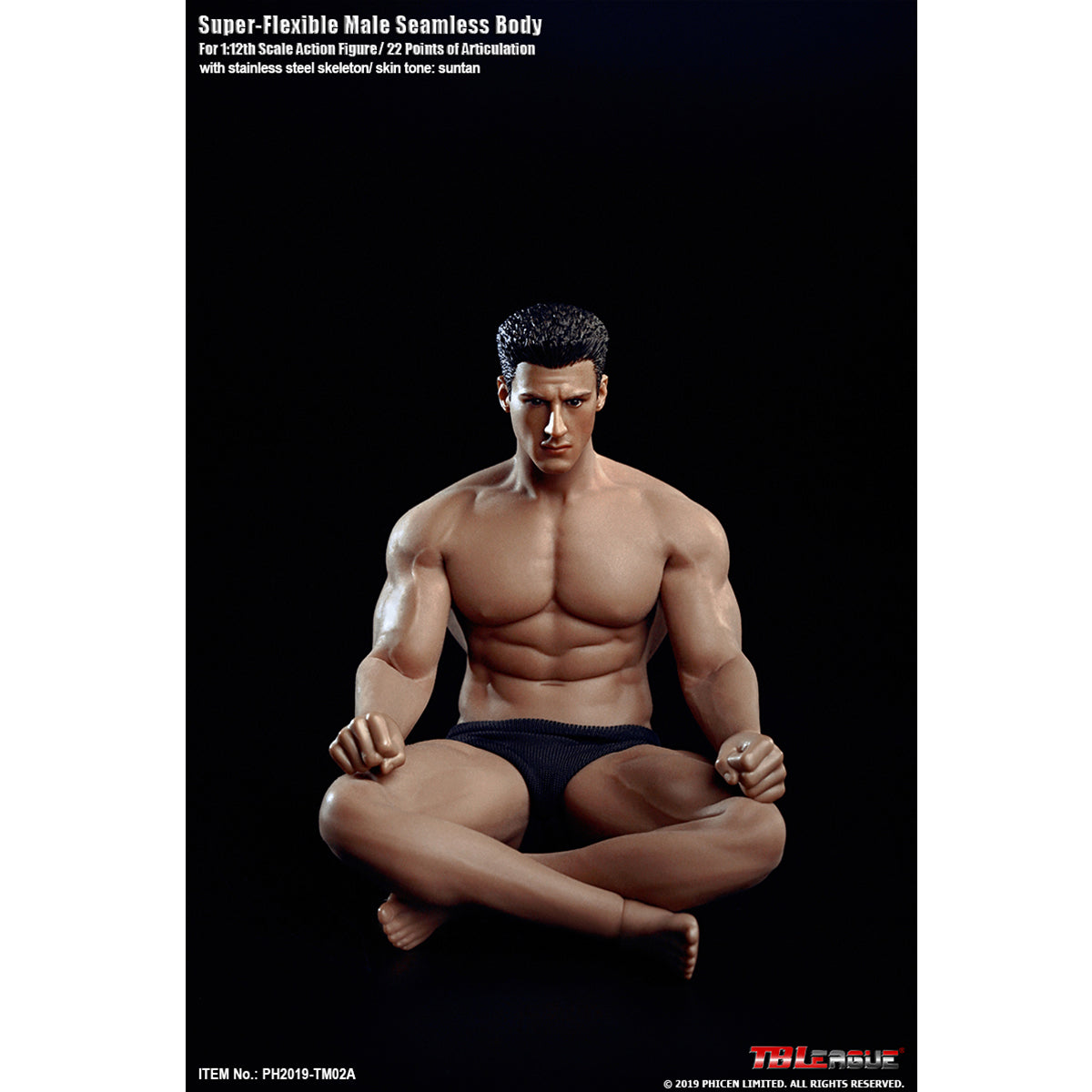 TBLeague, Seamless Muscular Male Body Suntan-Skin with Head Sculpt, Action Figures Body