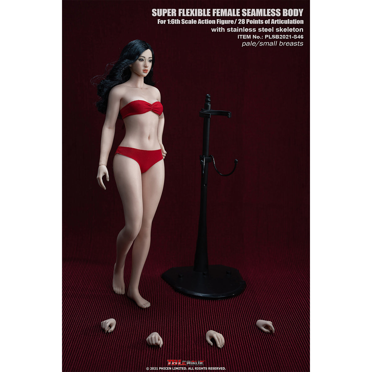 TBLeague Seamless Female Small Bust Proportional Body S46 S47 Detachable Feet and Headless 1/6 Scale Action Figure Body