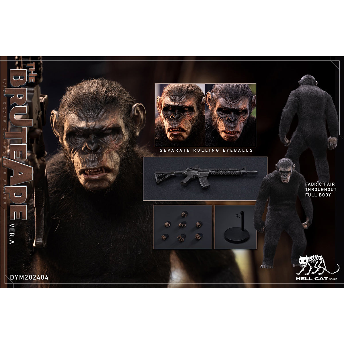 Hellcat, Ape Leader & Black Painted Horse 1/6 Scale Action Figure