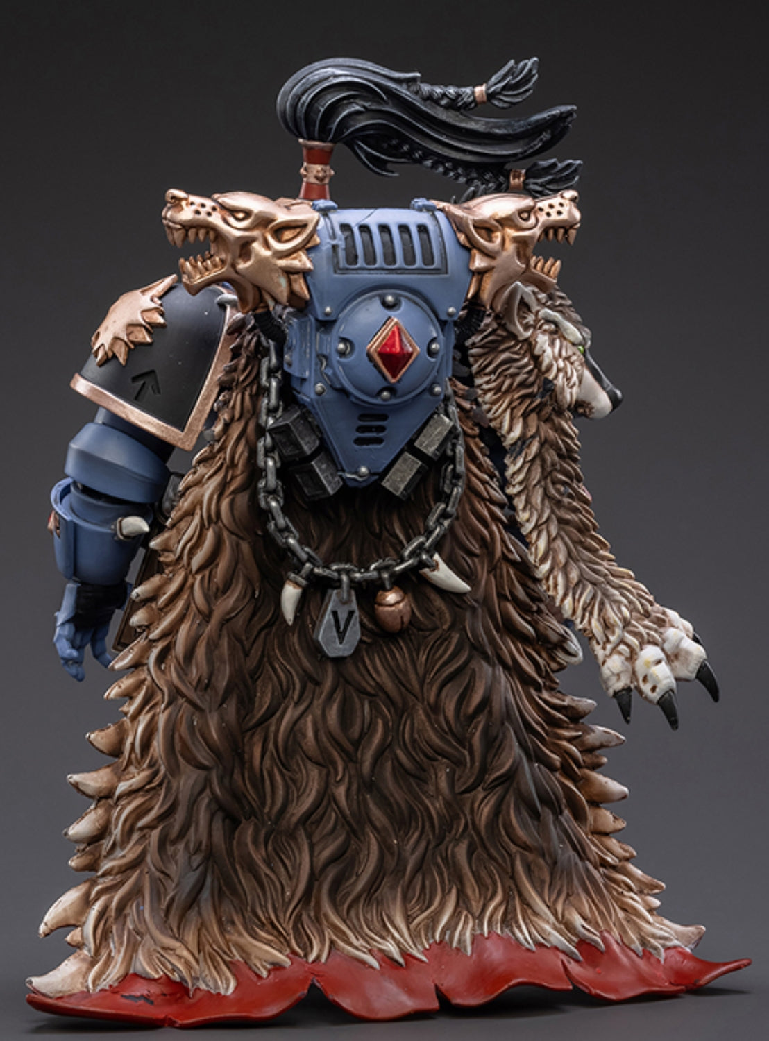 Figura coleccionable JoyToy de Warhammer 40K: Figuras de acción de Ragnar Melena Negra de los Lobos Espaciales