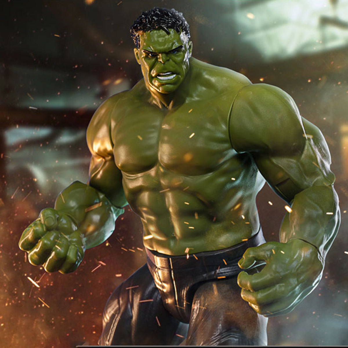 ZD Toys Collectible Figure Full Set: 14-Inch Simple Articulated - Hulk, Movice Style, 1:5 Scale Miniature