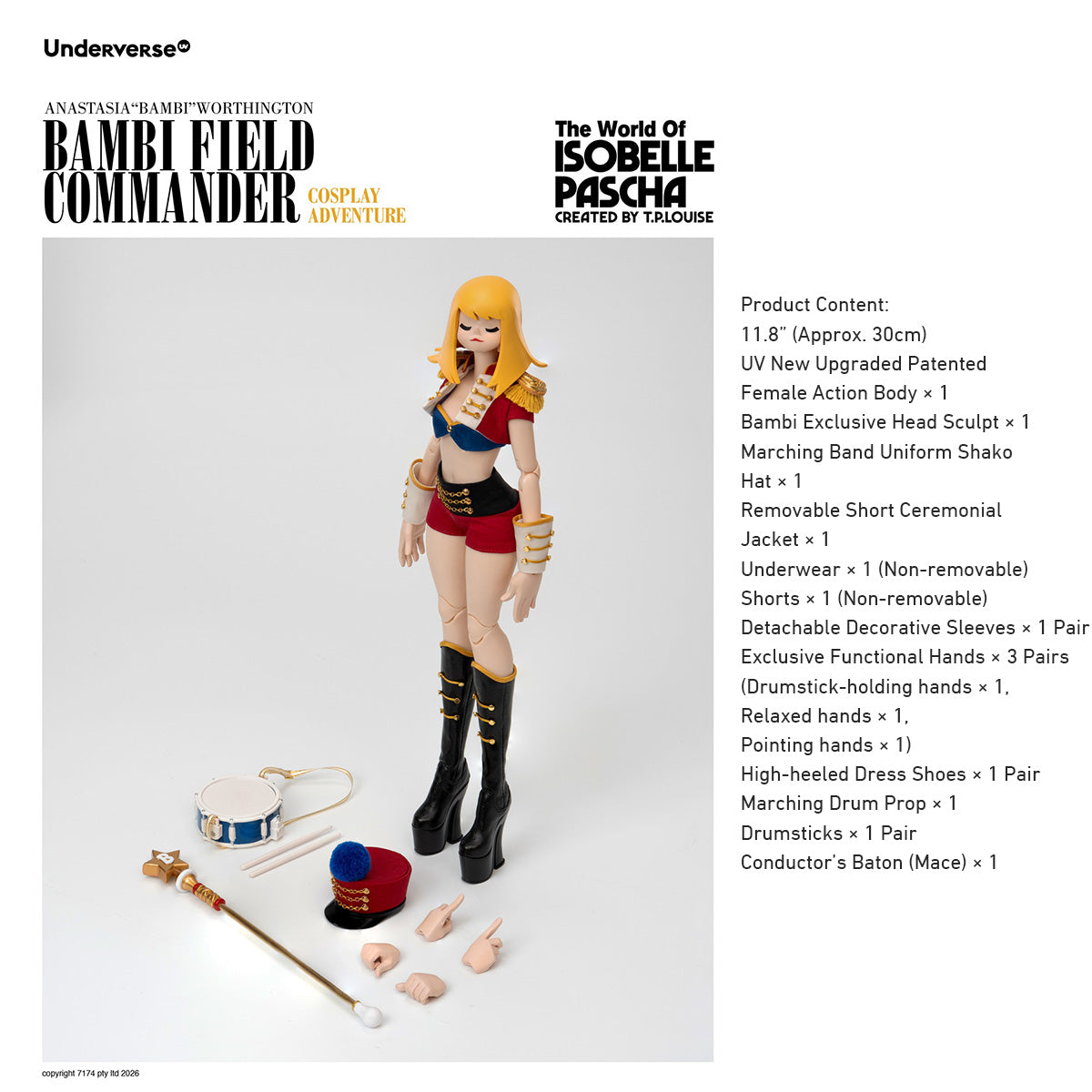 Underverse The World of Isobelle Pascha Cosplay Adventure Field Commander Bambi (UV202615-1) 1/6 Scale Action Figure