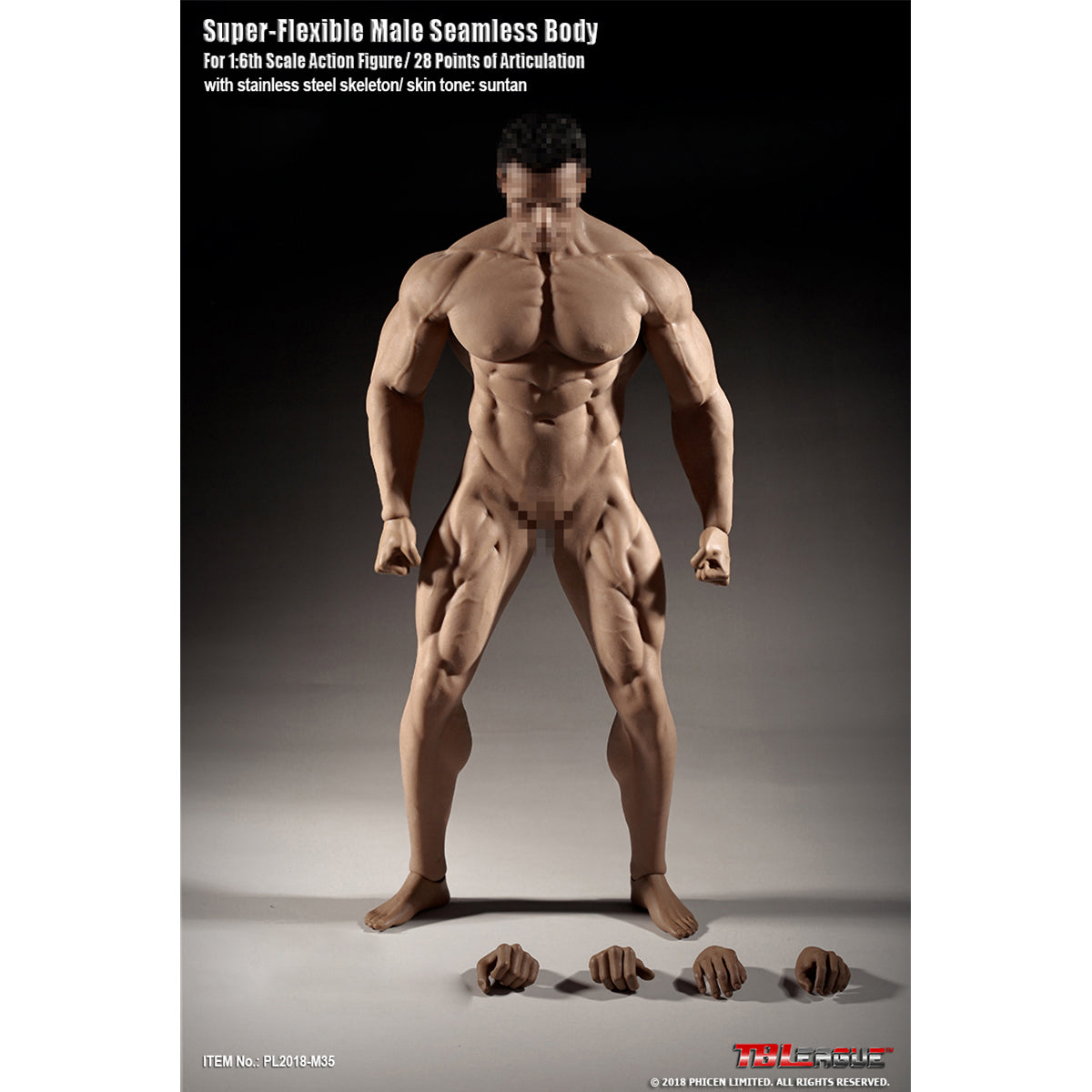 TBLeague, Seamless Male Muscular Body Suntan-Skin, Action Figures Body