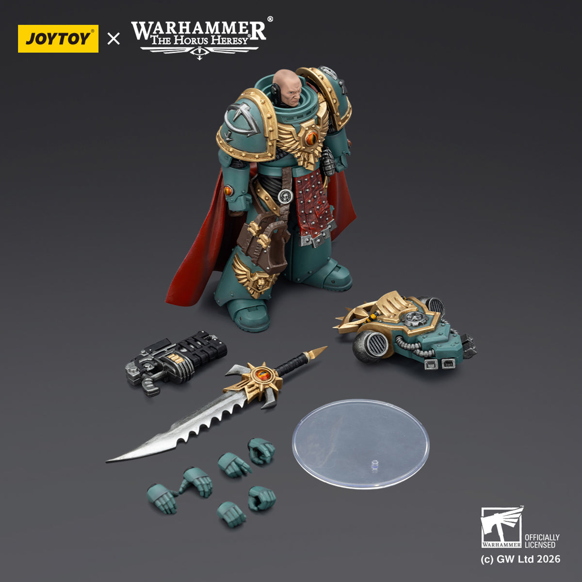 JOYTOY Warhammer 40,000 Sons of Horus Siege Breaker & Tybalt Marr Captain of the 18th Company 1/18 Scale Action Figure
