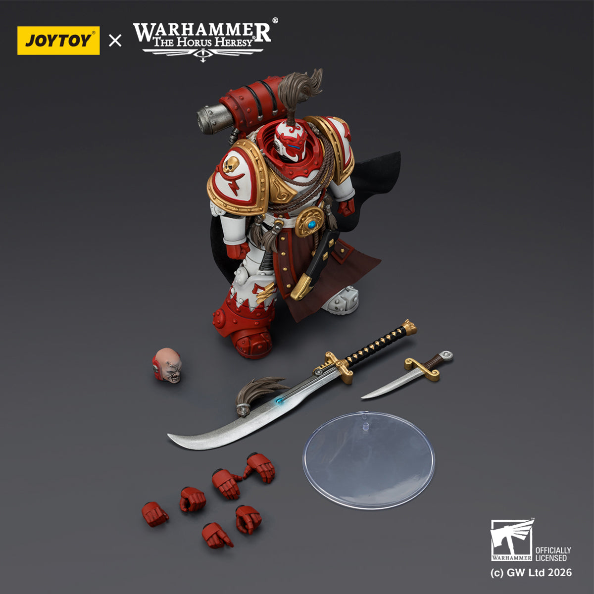 JOYTOY Warhammer 40,000 White Scars Contemptor Dreadnought & Hibou Khan Seeker of Atonement & Qin Xa - Master of the Keshig 1/18 Scale Action Figure