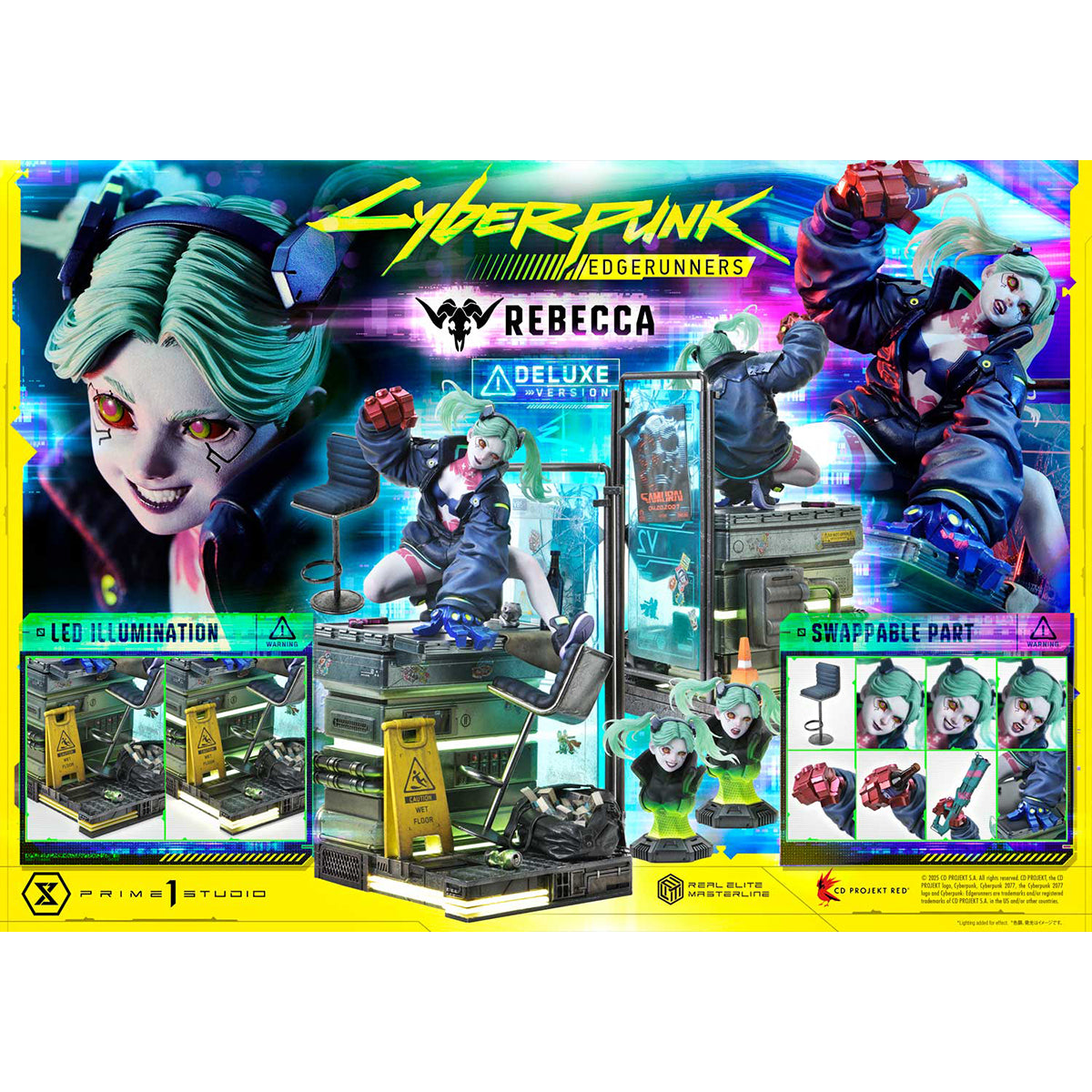 Prime 1 Statue, Cyberpunk Edgerunners Rebecca, 1/4 Art Anime Statue