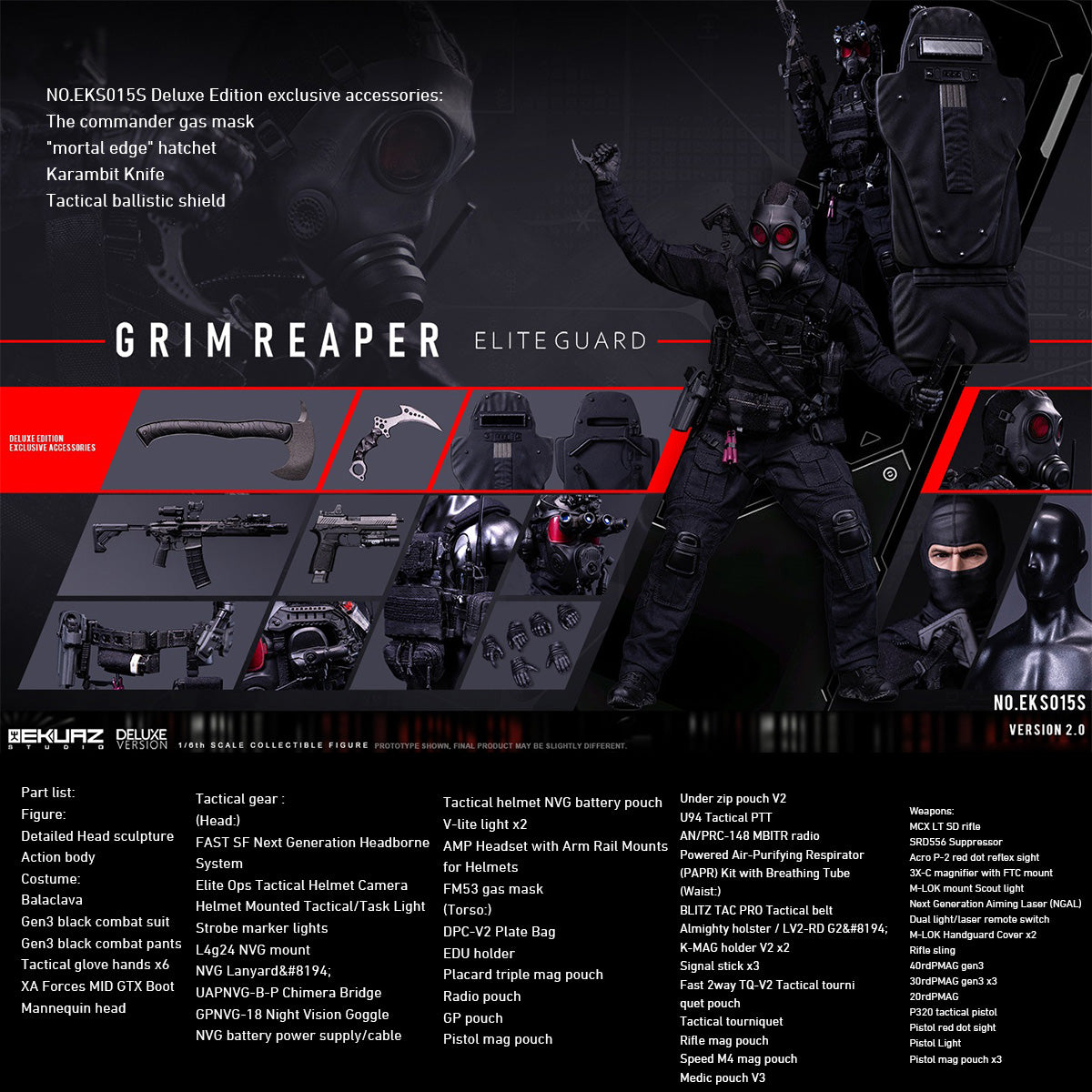 EKUAZ STUDIO Grim Reaper Company Elite Guard 2.0 EKS015S 1/6 Scale Action Figure