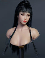 YMTOYS Asian Female Head Sculpt Huali (YMT102B) Realistic Beauty Headplay with Rooted Hair 1/6 Scale fit Action Figure