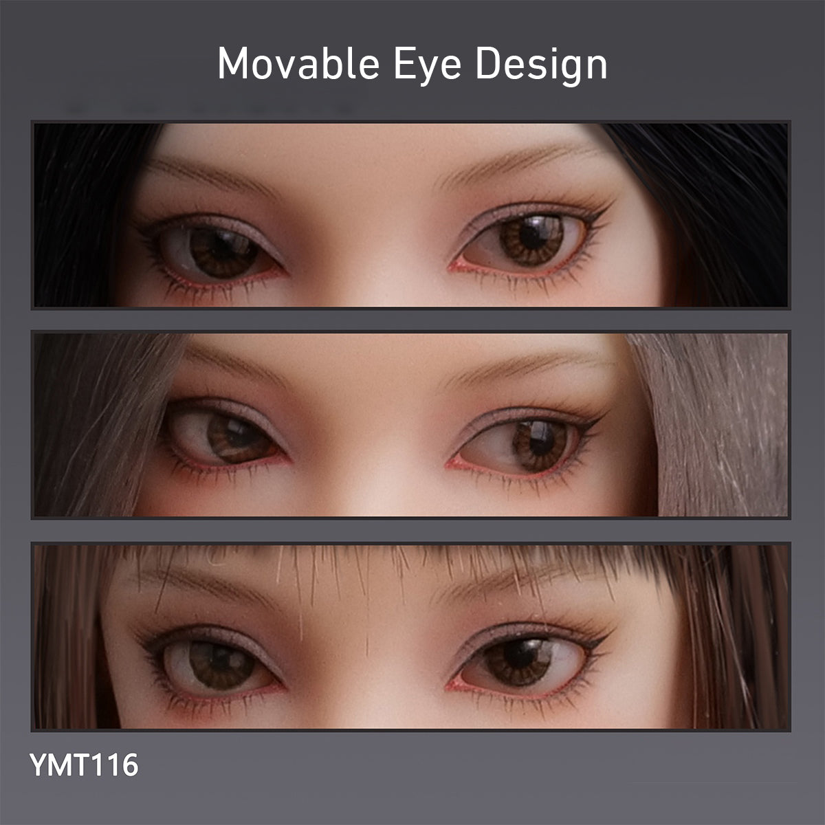 Escultura de cabeza femenina asiática con ojos móviles de YMTOYS - Xiaonan (Versión B) para figuras