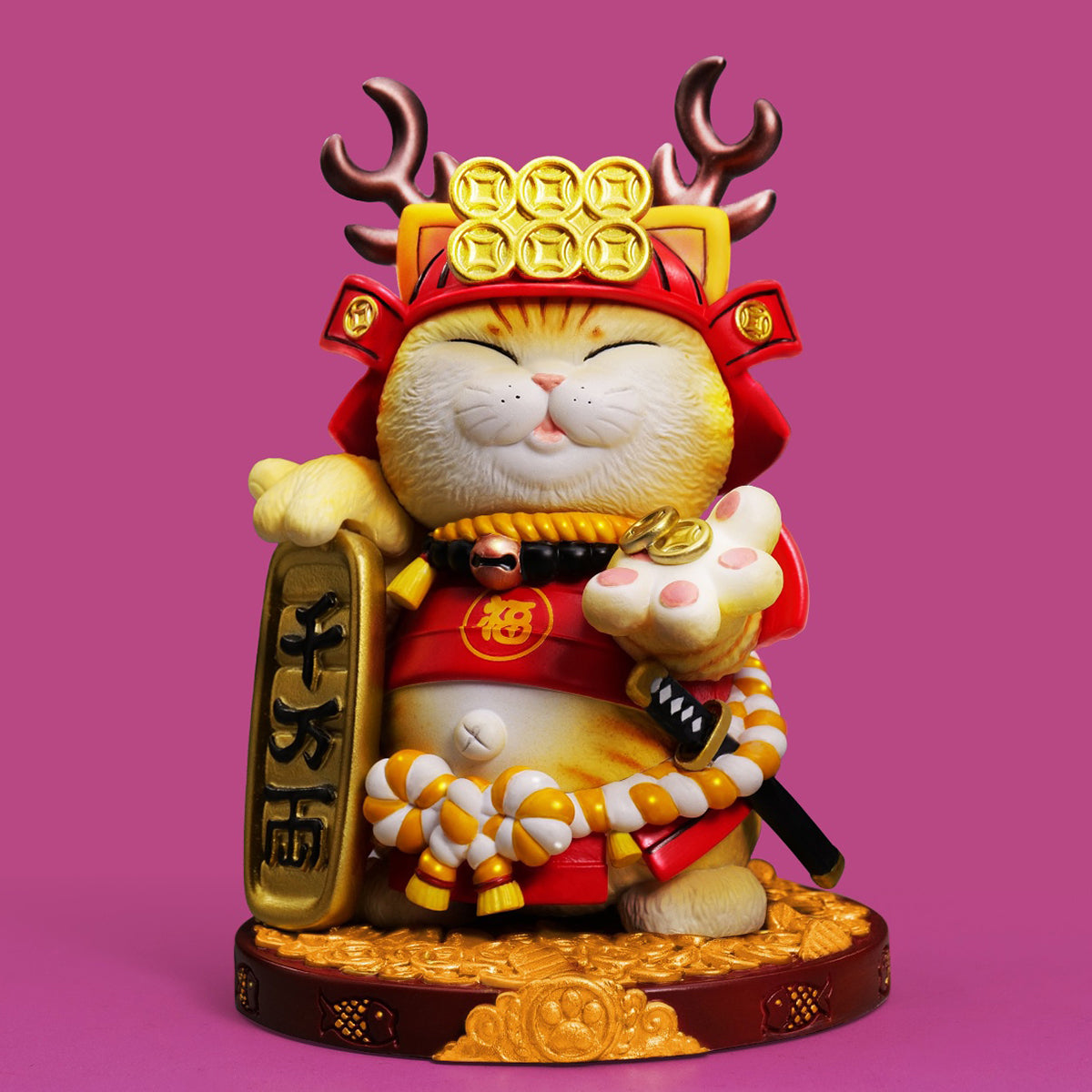 ZFS studio Plutus Cat Mini Edition Red Color Animal Figurine