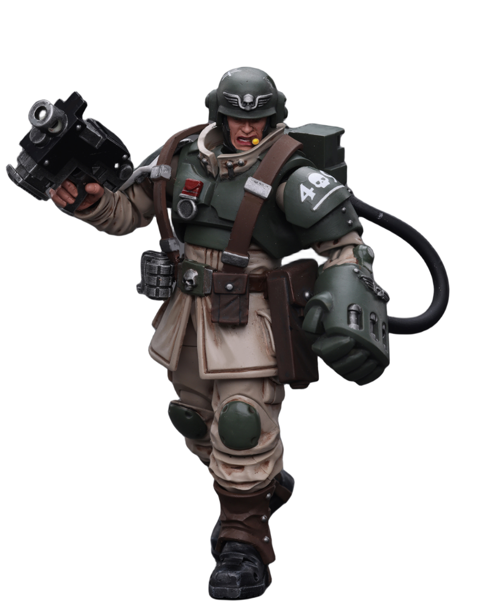 HiPlay JoyToy Warhammer 40K Collectible Figure: Astra Militarum Cadian Command Squad Veteran Sergeant with Power Fist 1:18 Scale Action Figures JT7936