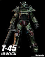 Figurine articulée Threezero Fallout T-45 Hot Rod Shark avec armure assistée