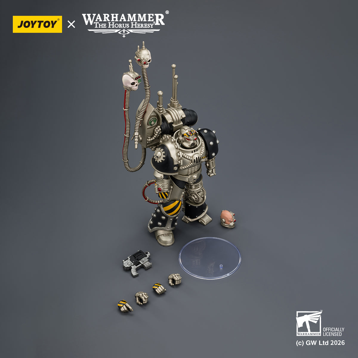 JOYTOY Warhammer The Horus Heresy Iron Warriors Warsmithwith Graviton Crusher Hammer & Legion Praevian with Bolt Pistol 1/18 Scale Action Figure