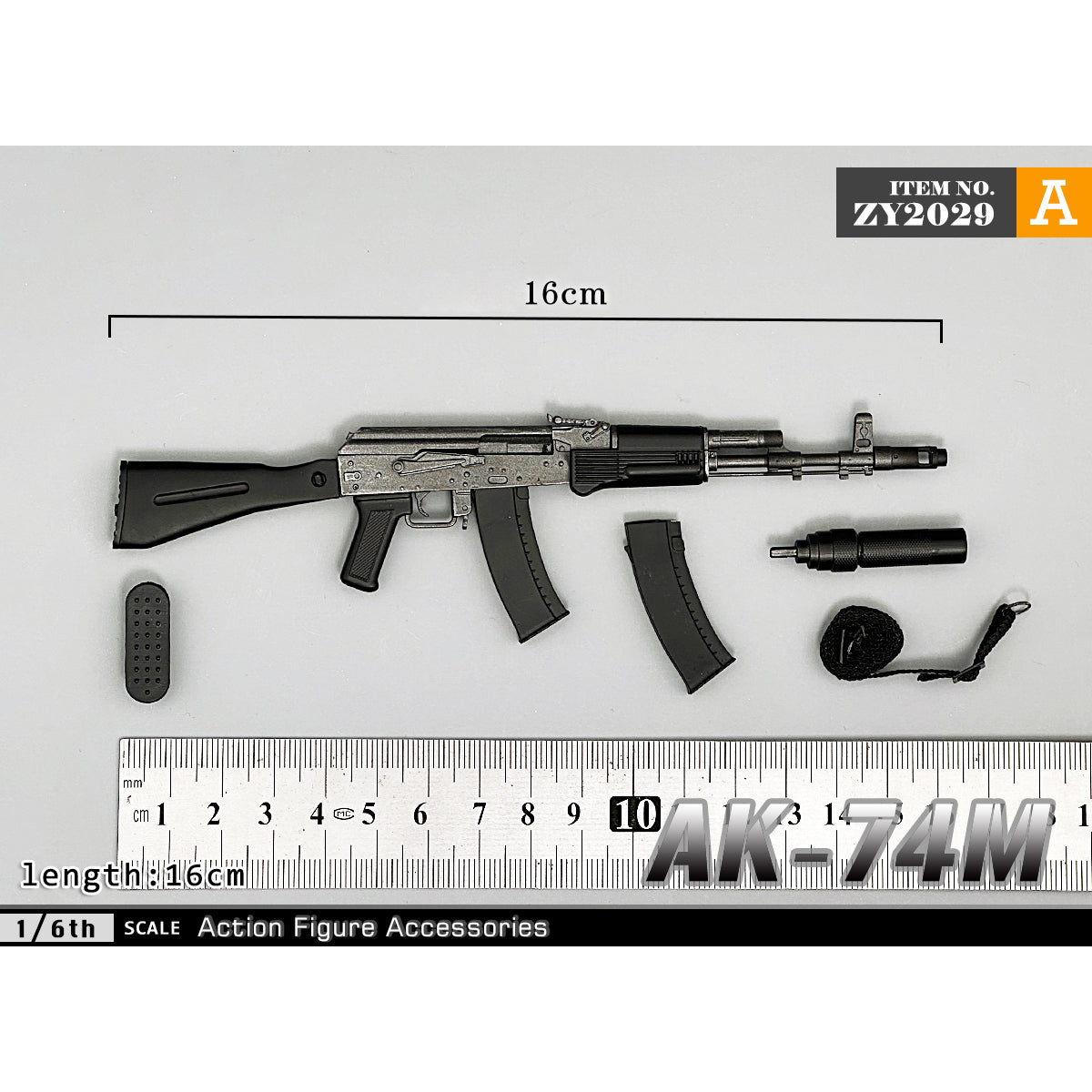 ZYTOYS, AK74M Russian Assault Rifle, Doll Accessory for 12-inches Action Figurine