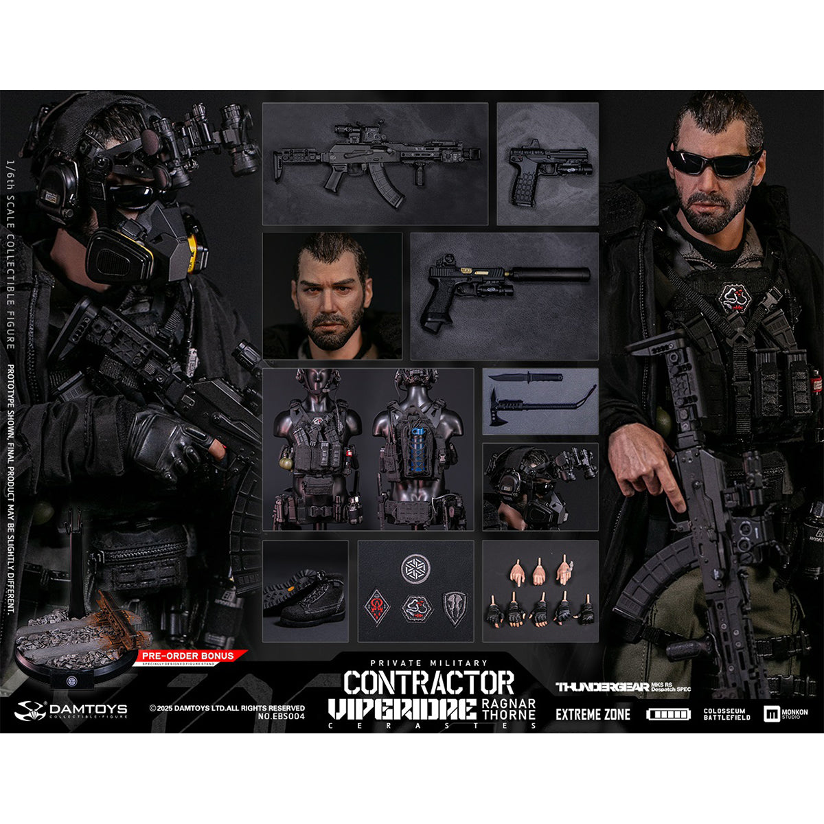 DAMTOYS Extreme Battlefield Military Contractor Horned Viper Ragnarsson Action Figures