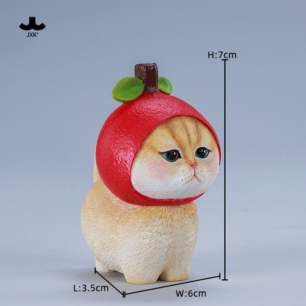 JXK Pawpple Cat Static Expertly Hand-Painted Lifelike Animal Figurine