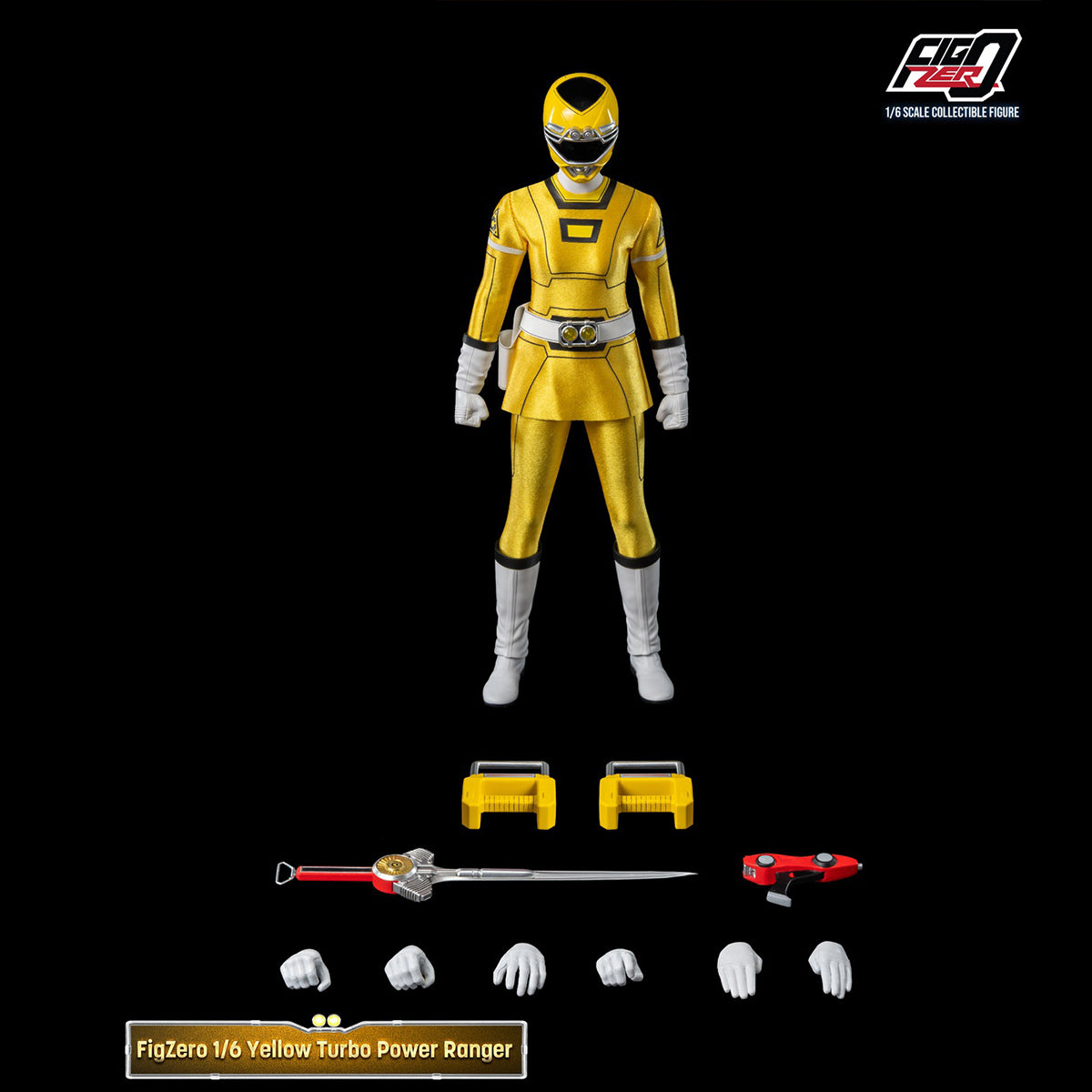 Figurine articulée Threezero Turbo Power Ranger jaune