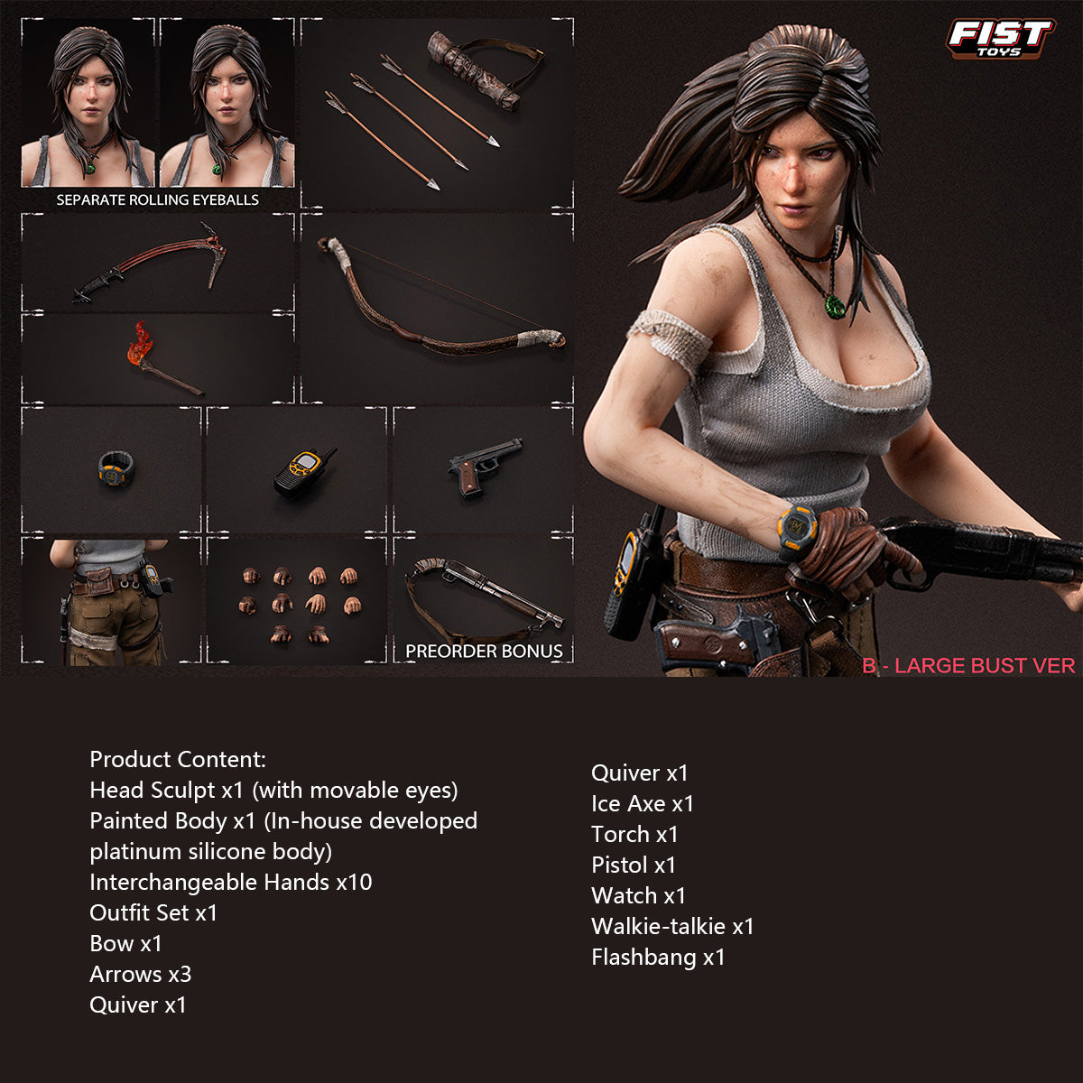 Fist Toys Jungle Huntress Large & Small Bust Version 1/12 Scale Action Figure