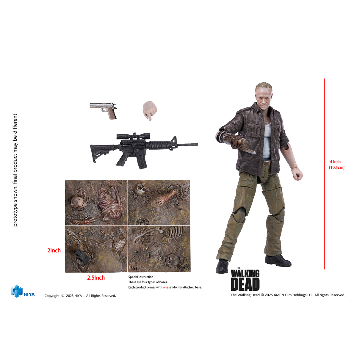 HIYA Exquisitas Mini Figuras de Acción de Merle de The Walking Dead