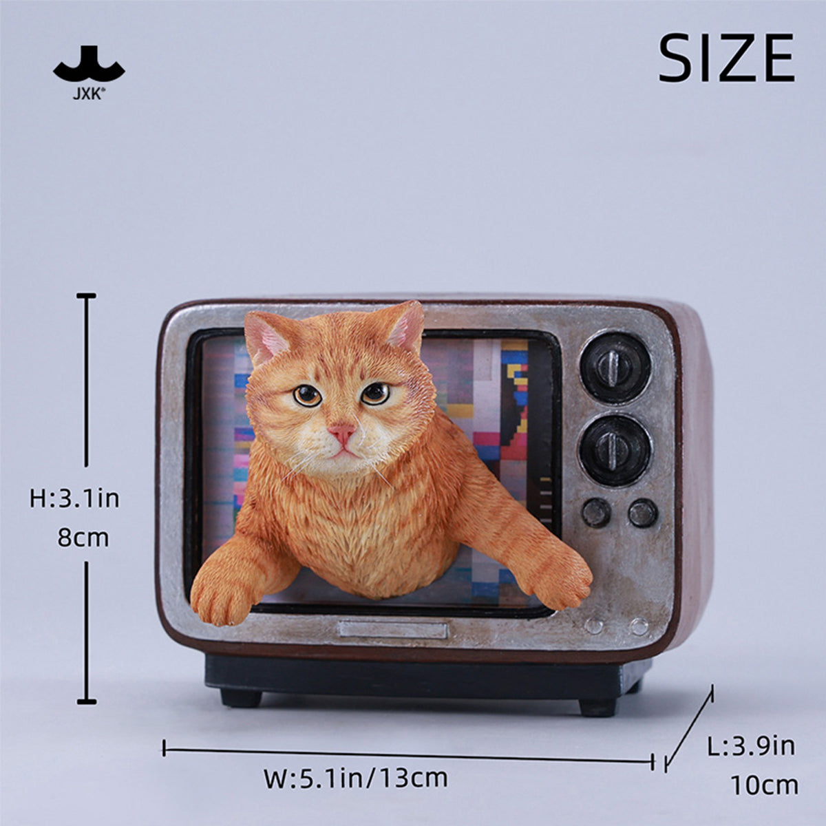 JXK Channel Cat Static Expertly Hand-Painted Lifelike Animal Figurine