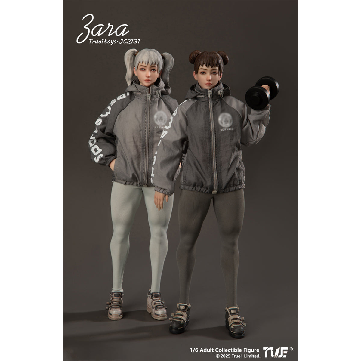 True1Toys JC2131 Sporty Girl ZARA Brown Hair Version 1/6 Scale Action Figure