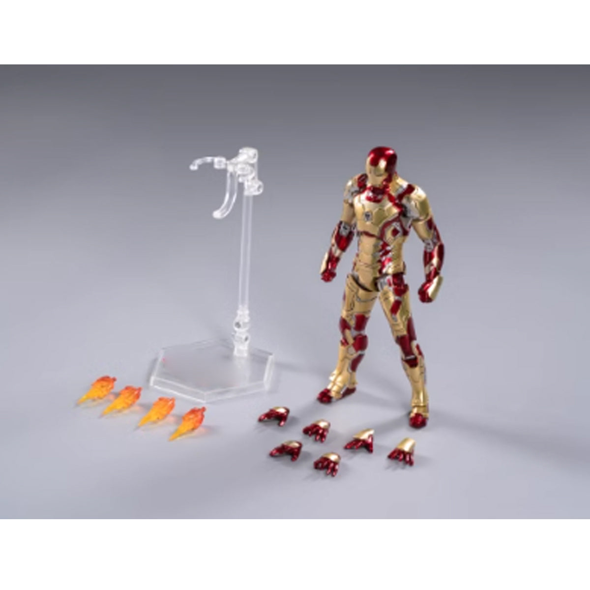 ZD Toys Anniversary Series Collectible Action Figure Full Set: Iron Man MK42, Illuminated Edition, 1:10 Scale Miniature