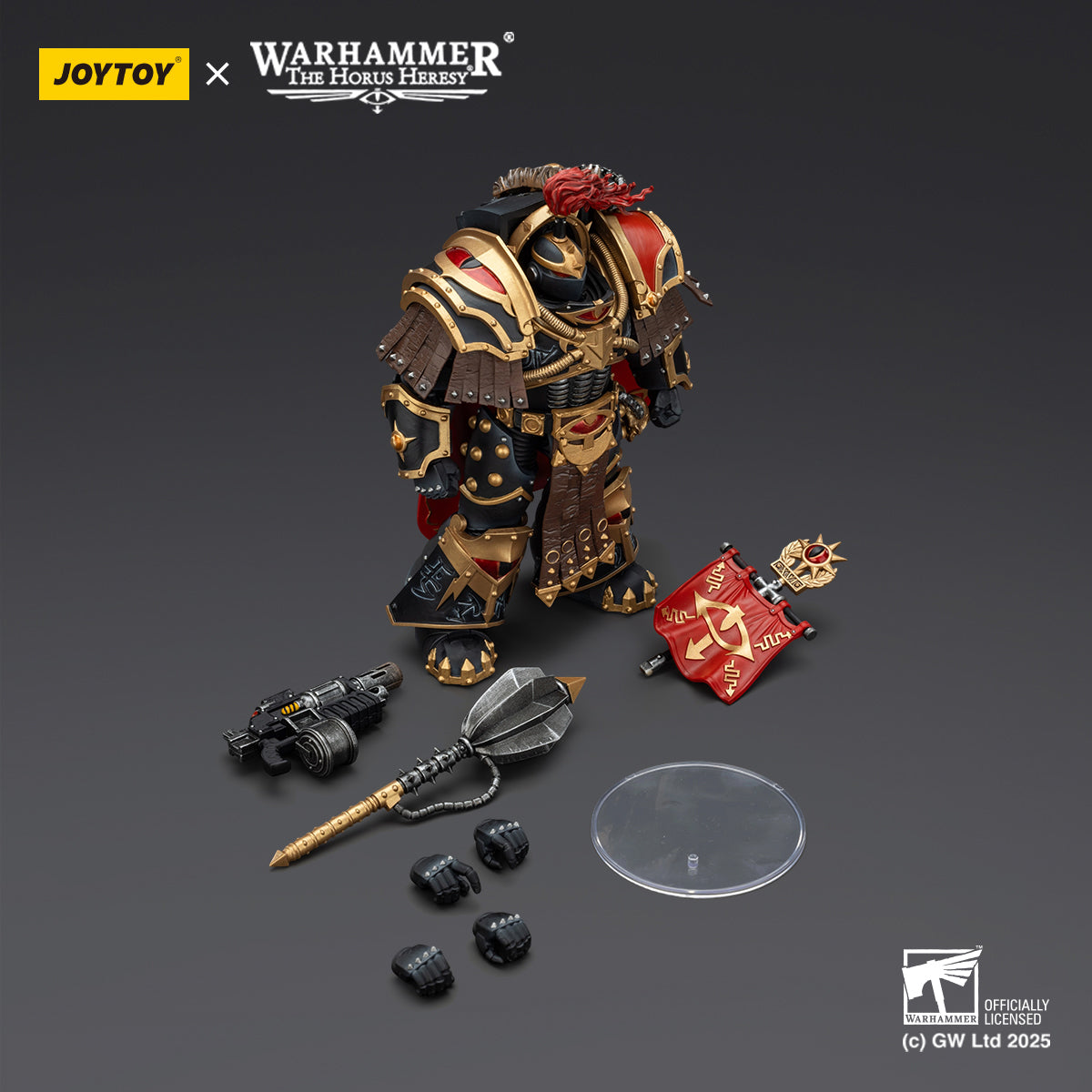 JOYTOY Imperial Fists Legion Apothecary/Sons of Horus Legion Apothecary & Legion Champion & Cataphractii Praetor with Combi-Melta and Power Maul 1/18 Scale Action Figure
