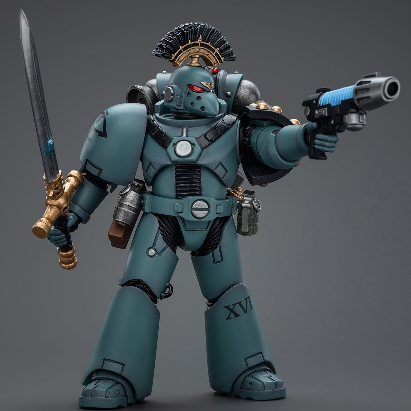 HiPlay JoyToy Warhammer The Horus Heresy Collectible Figure: Sons of Horus MKVI Tactical Squad Sergeant with Power Sword 1:18 Scale Action Figures JT9466