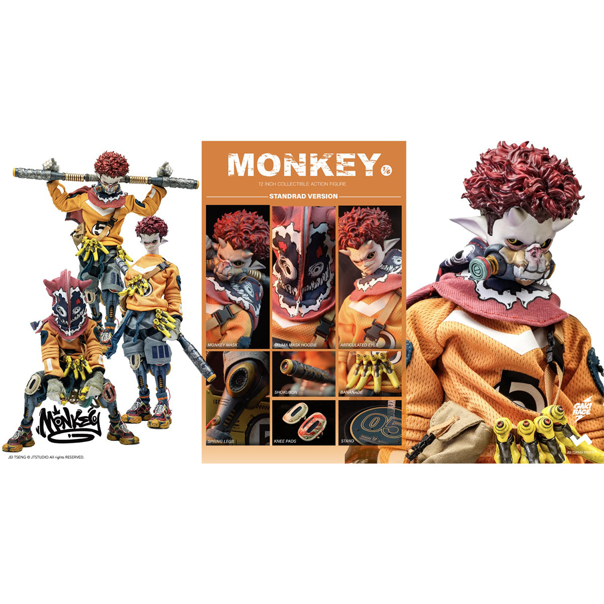 JTstudio, Gakirace Monkey Premium Ver, Standard Version, Action Figure Full Set