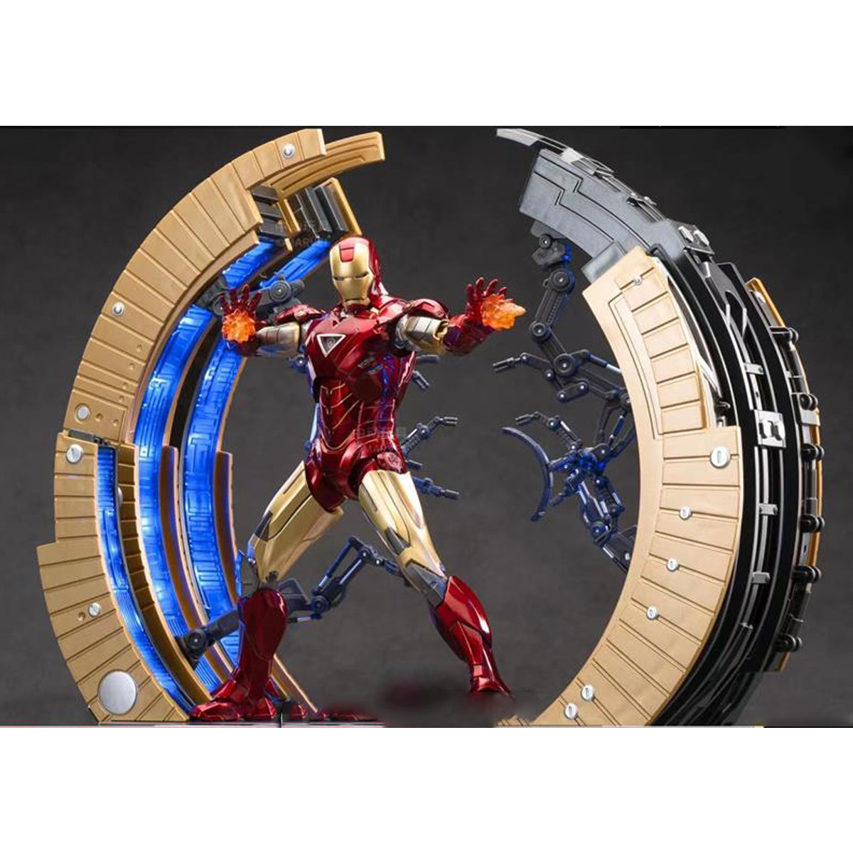 Figura de acción coleccionable de la serie aniversario de ZD Toys: plataforma de armadura de desmontaje circular de Iron Man MK6 (1928), altura 20 cm (miniatura)