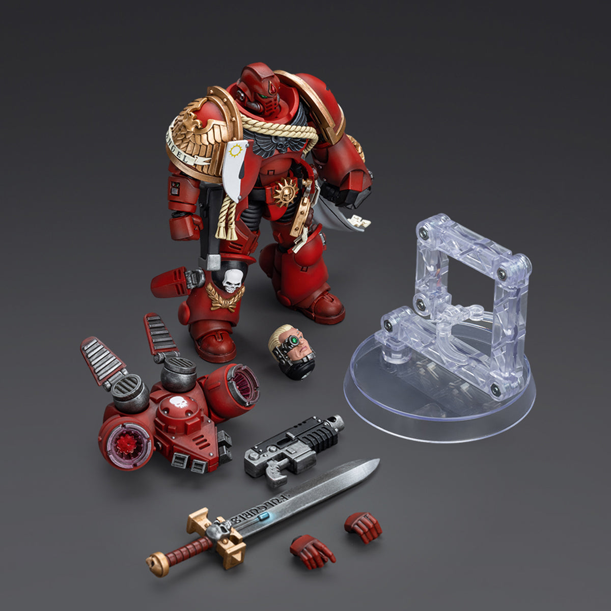 (Only Shipped to the US) JOYTOY Warhammer 40,000 1/18 Blood Angels Captain With Jump Pack JT4997 Action Figures Collection Model Gift
