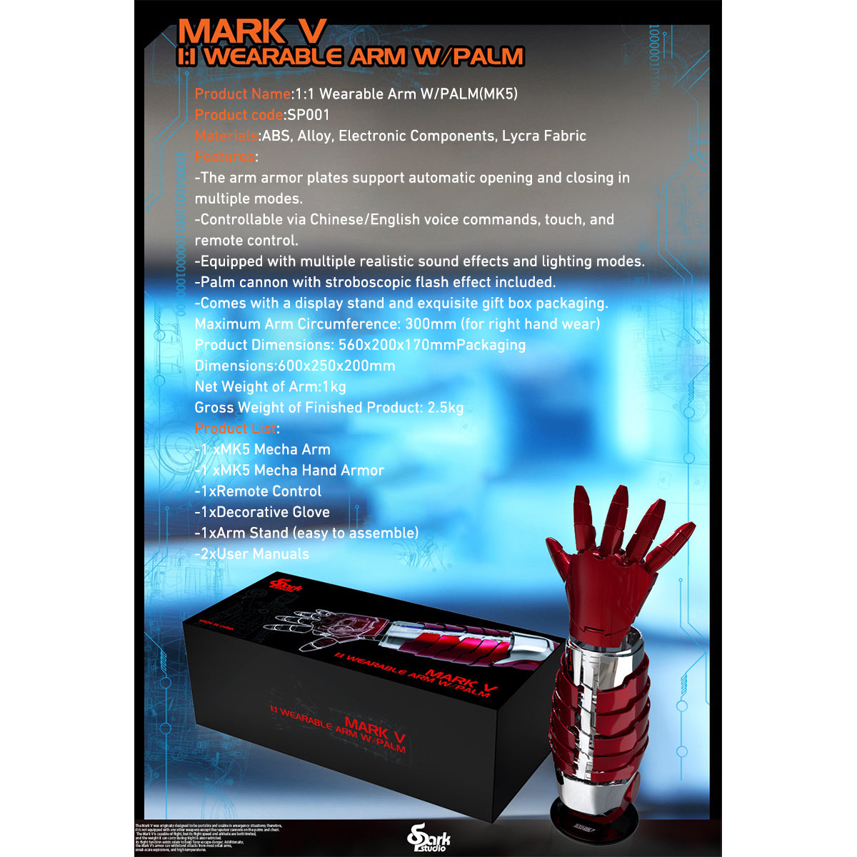 SPARK STUDIO 1/1 Wearable MK5 Mech Arm SP001