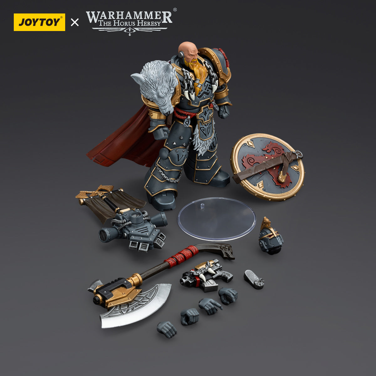 (Only Shipped to the US) JOYTOY Space Wolves Legion Praetor with Power Axe and Combat Shield JT00133 Warhammer 1/18 Scale Action Figure