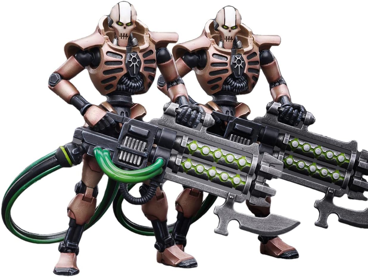 HiPlay JoyToy ¡Á Warhammer 40K Officially Licensed 1/18 Scale Action Figures Full Set Series Black Templars & Necrons (Necrons, Golden Blaster x 2)